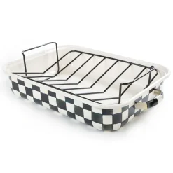 Fall Entertaining|Cookware & Bakeware|MacKenzie-Childs Courtly Check Roasting Pan with Rack