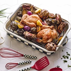 Fall Entertaining|Cookware & Bakeware|MacKenzie-Childs Courtly Check Roasting Pan with Rack