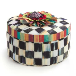 Bath & Bath Accessories|Room Accents|MacKenzie-Childs Courtly Check Round Jewelry Box