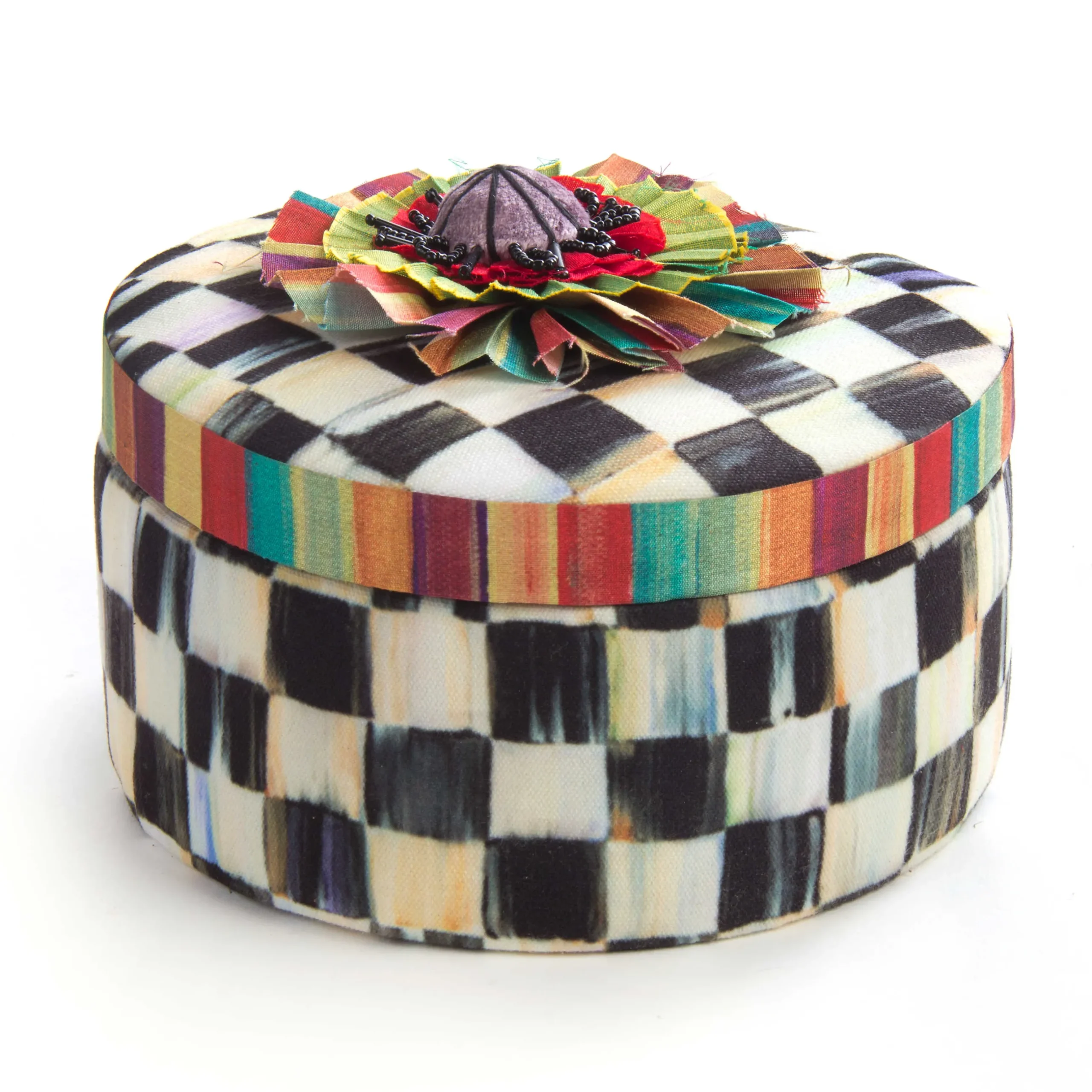Bath & Bath Accessories|Room Accents|MacKenzie-Childs Courtly Check Round Jewelry Box