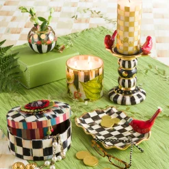 Bath & Bath Accessories|Room Accents|MacKenzie-Childs Courtly Check Round Jewelry Box