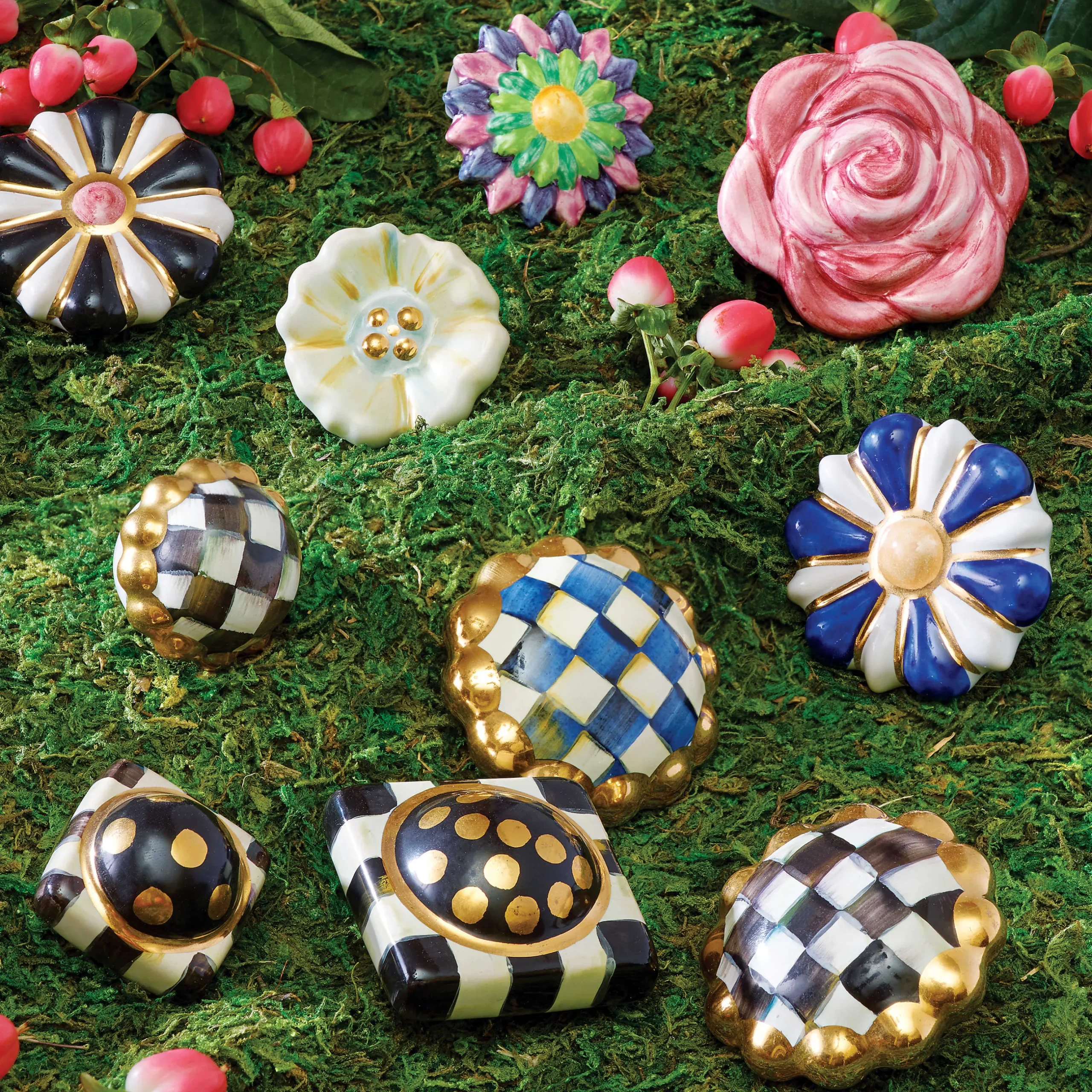 Finishing Touches|Room Accents|MacKenzie-Childs Courtly Check Round Knob