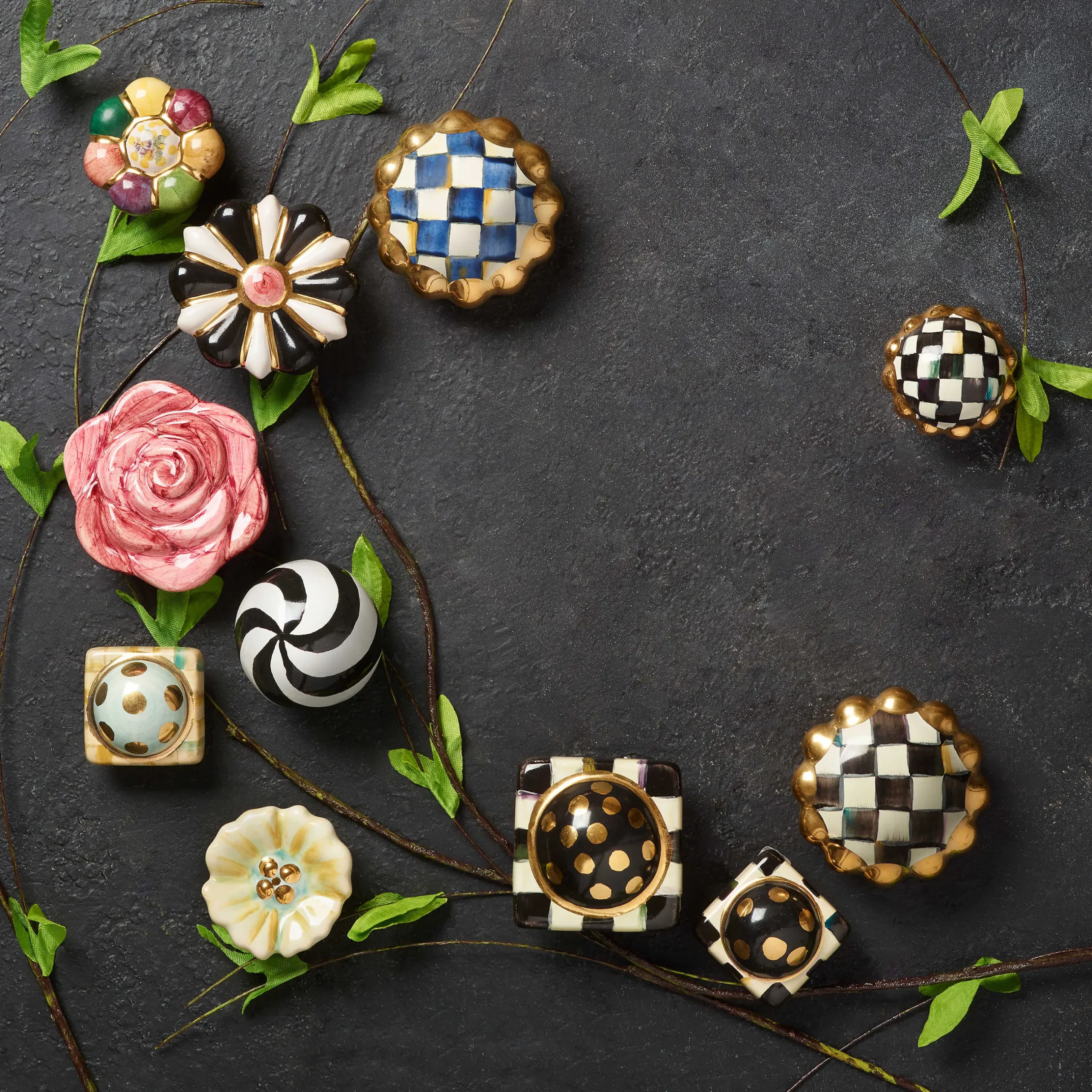 Finishing Touches|Room Accents|MacKenzie-Childs Courtly Check Round Knob