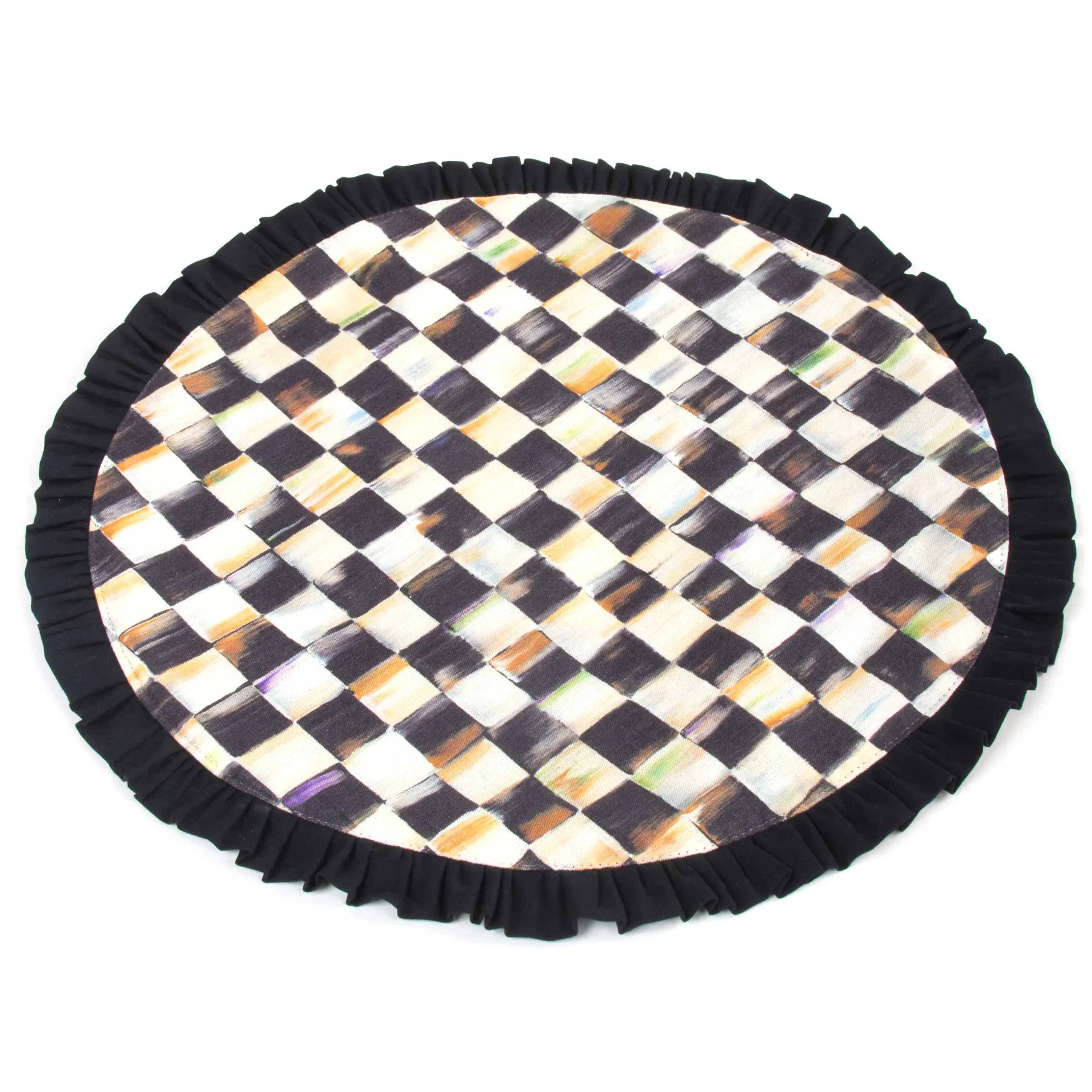Table Accessories|Kitchen & Table Linens|MacKenzie-Childs Courtly Check Round Placemat