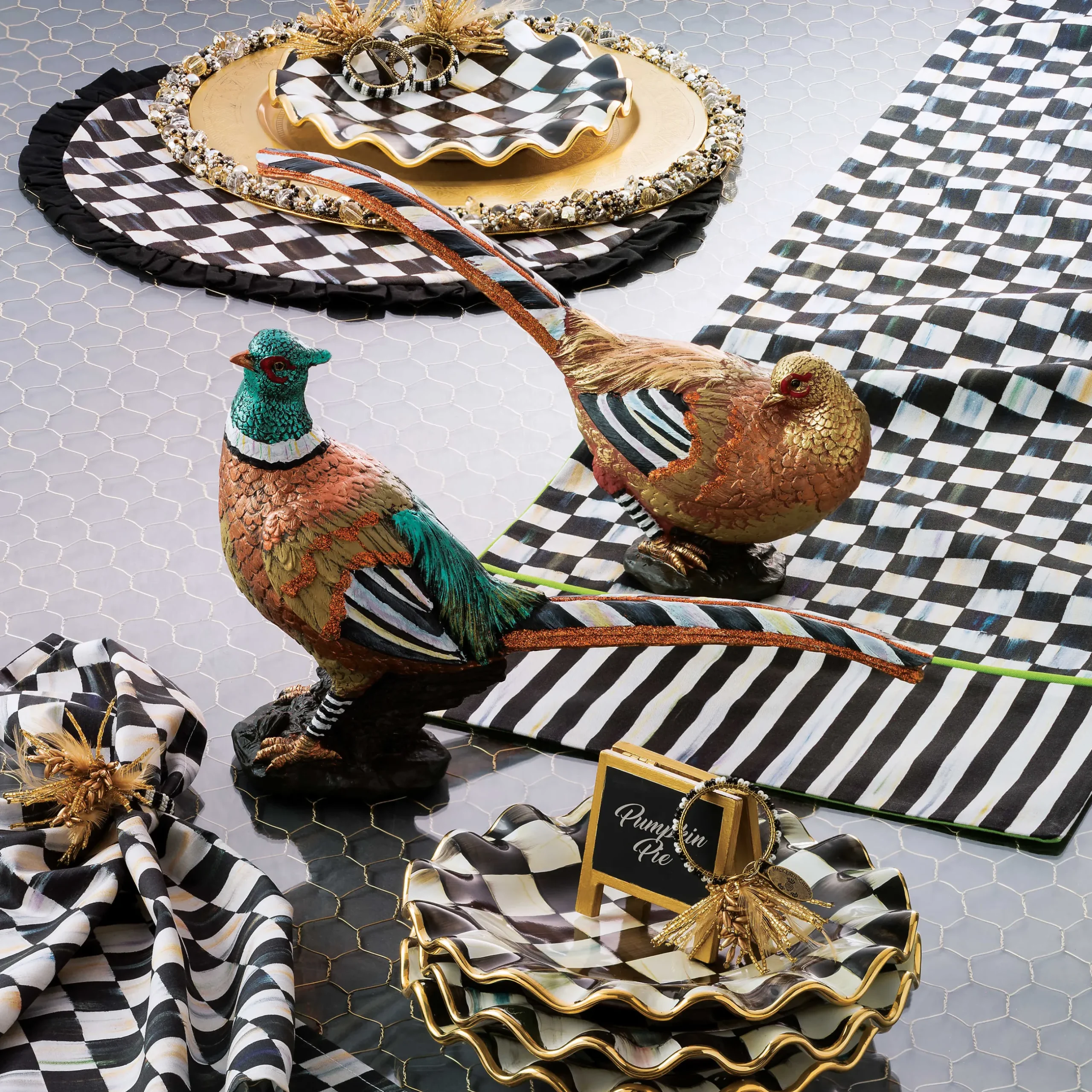 Table Accessories|Kitchen & Table Linens|MacKenzie-Childs Courtly Check Round Placemat