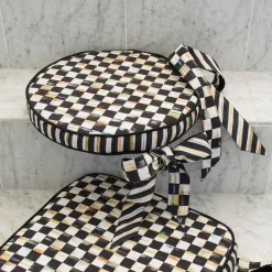 Pillows, Throws, & Cushions|MacKenzie-Childs Courtly Check Round Stool Cushion
