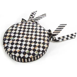 Pillows, Throws, & Cushions|MacKenzie-Childs Courtly Check Round Stool Cushion