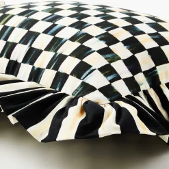 Pillows, Throws, & Cushions|MacKenzie-Childs Courtly Check Ruffle Lumbar Pillow