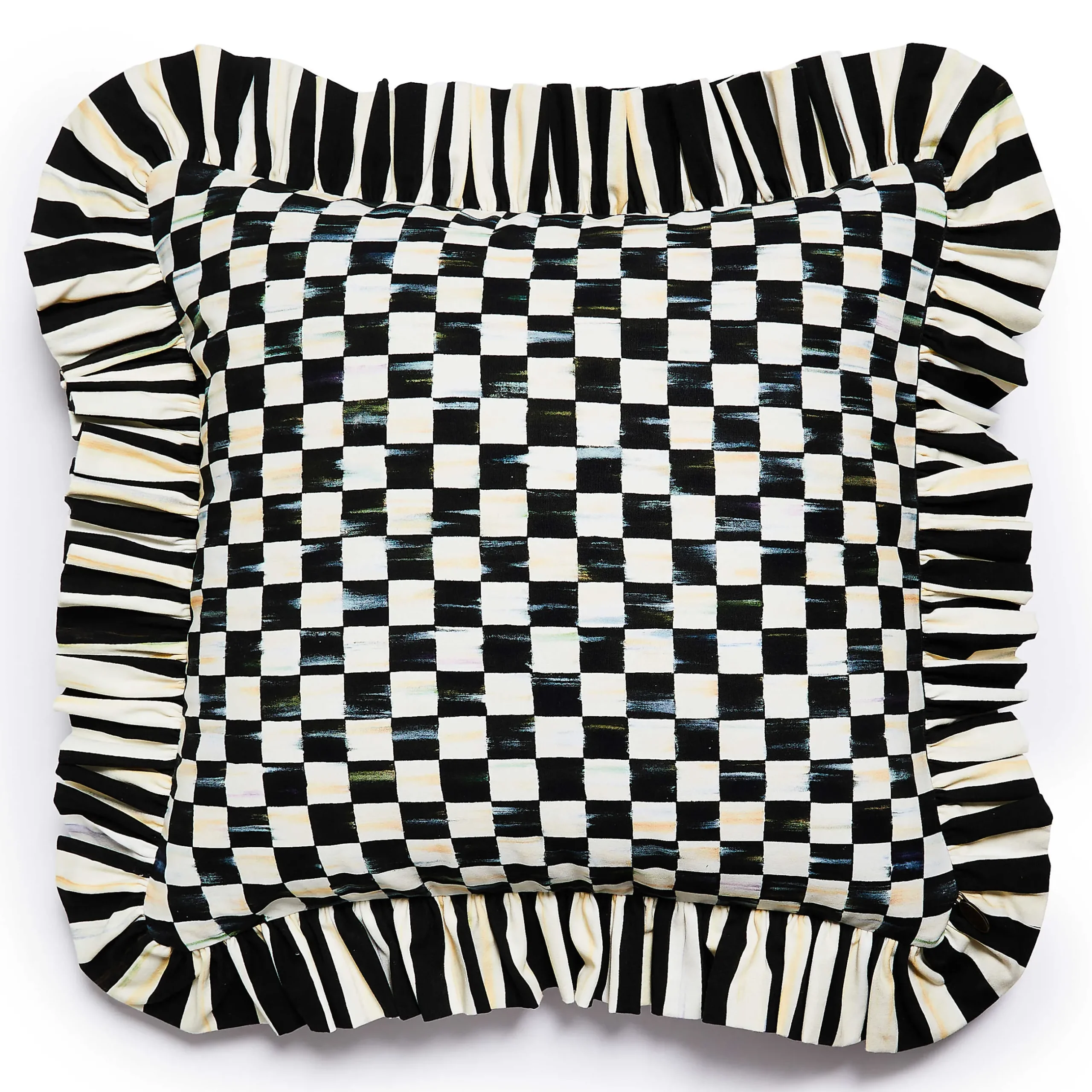 Pillows, Throws, & Cushions|MacKenzie-Childs Courtly Check Ruffle Throw Pillow