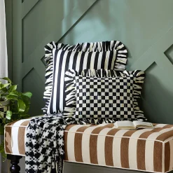 Pillows, Throws, & Cushions|MacKenzie-Childs Courtly Check Ruffle Throw Pillow