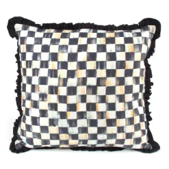 Pillows, Throws, & Cushions|MacKenzie-Childs Courtly Check Ruffled Square Throw Pillow