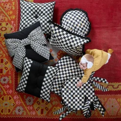 Pillows, Throws, & Cushions|MacKenzie-Childs Courtly Check Ruffled Square Throw Pillow
