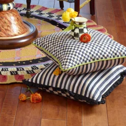 Pillows, Throws, & Cushions|MacKenzie-Childs Courtly Check Ruffled Square Throw Pillow