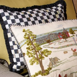 Pillows, Throws, & Cushions|MacKenzie-Childs Courtly Check Ruffled Square Throw Pillow