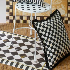 Pillows, Throws, & Cushions|MacKenzie-Childs Courtly Check Ruffled Square Throw Pillow