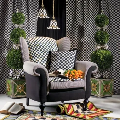 Pillows, Throws, & Cushions|MacKenzie-Childs Courtly Check Ruffled Square Throw Pillow