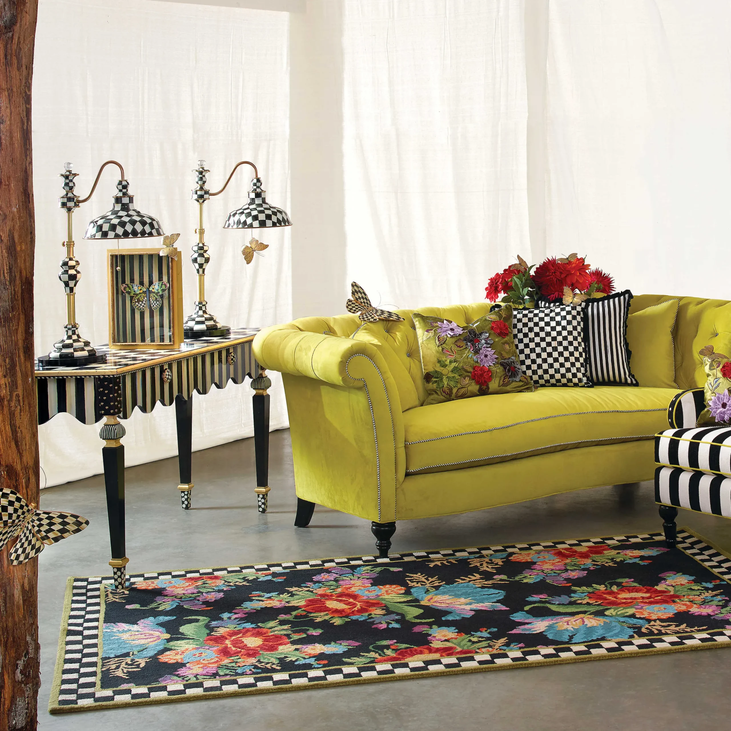 Pillows, Throws, & Cushions|MacKenzie-Childs Courtly Check Ruffled Square Throw Pillow