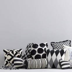Pillows, Throws, & Cushions|MacKenzie-Childs Courtly Check Ruffled Square Throw Pillow