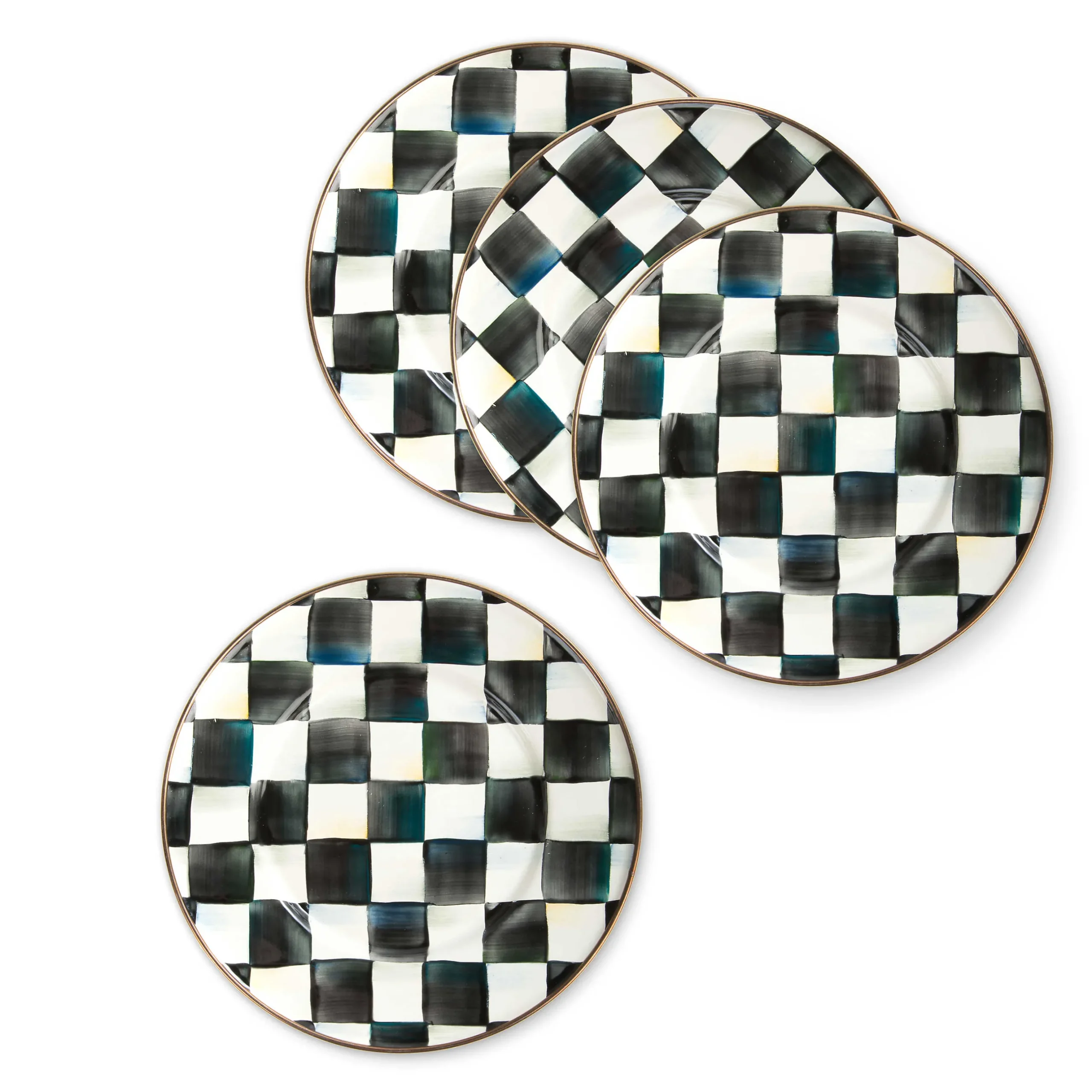 Kitchen & Dining Sets|Fall Entertaining|MacKenzie-Childs Courtly Check Salad Plates, Set of 4