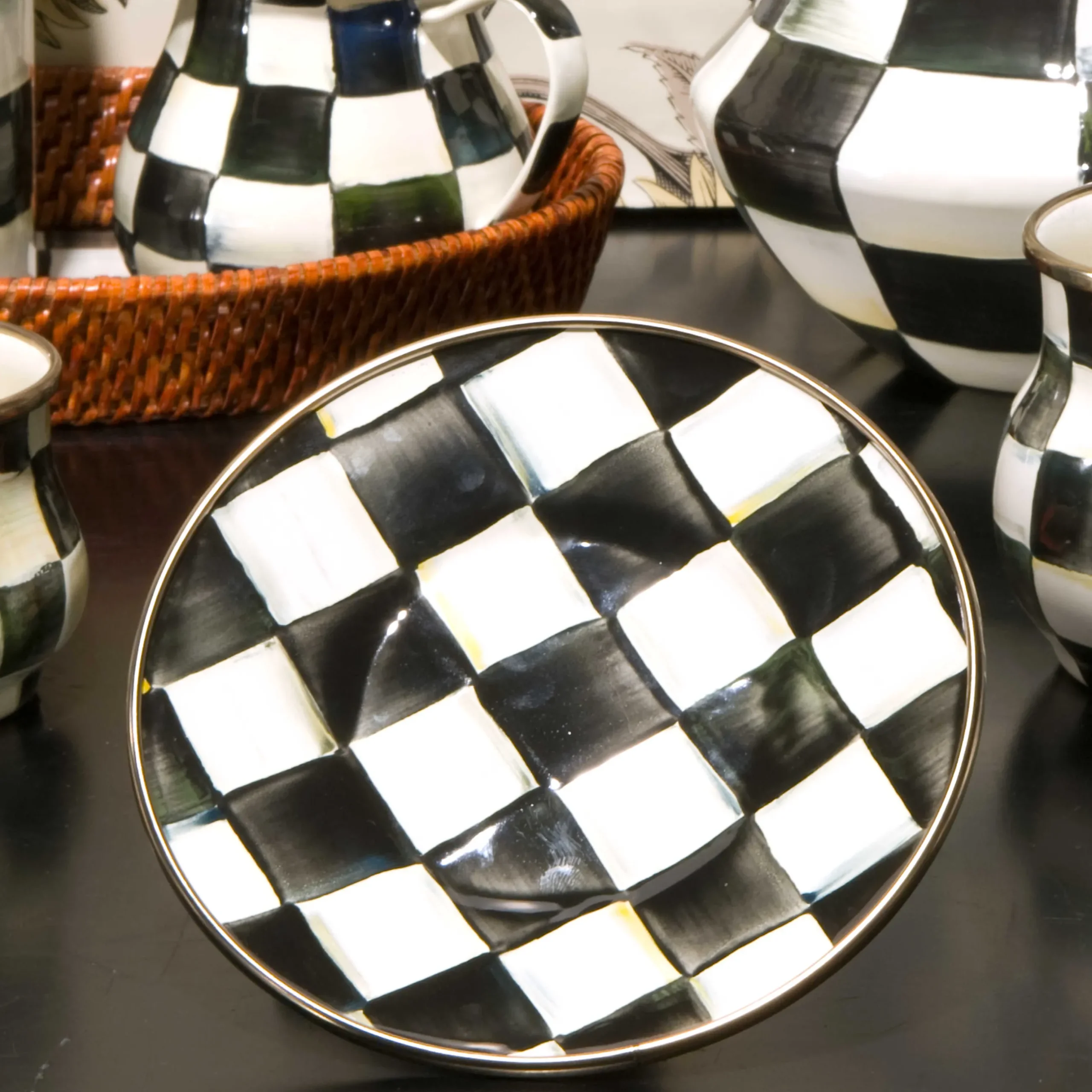The Coffee Shop|Dinnerware & Flatware|MacKenzie-Childs Courtly Check Saucer