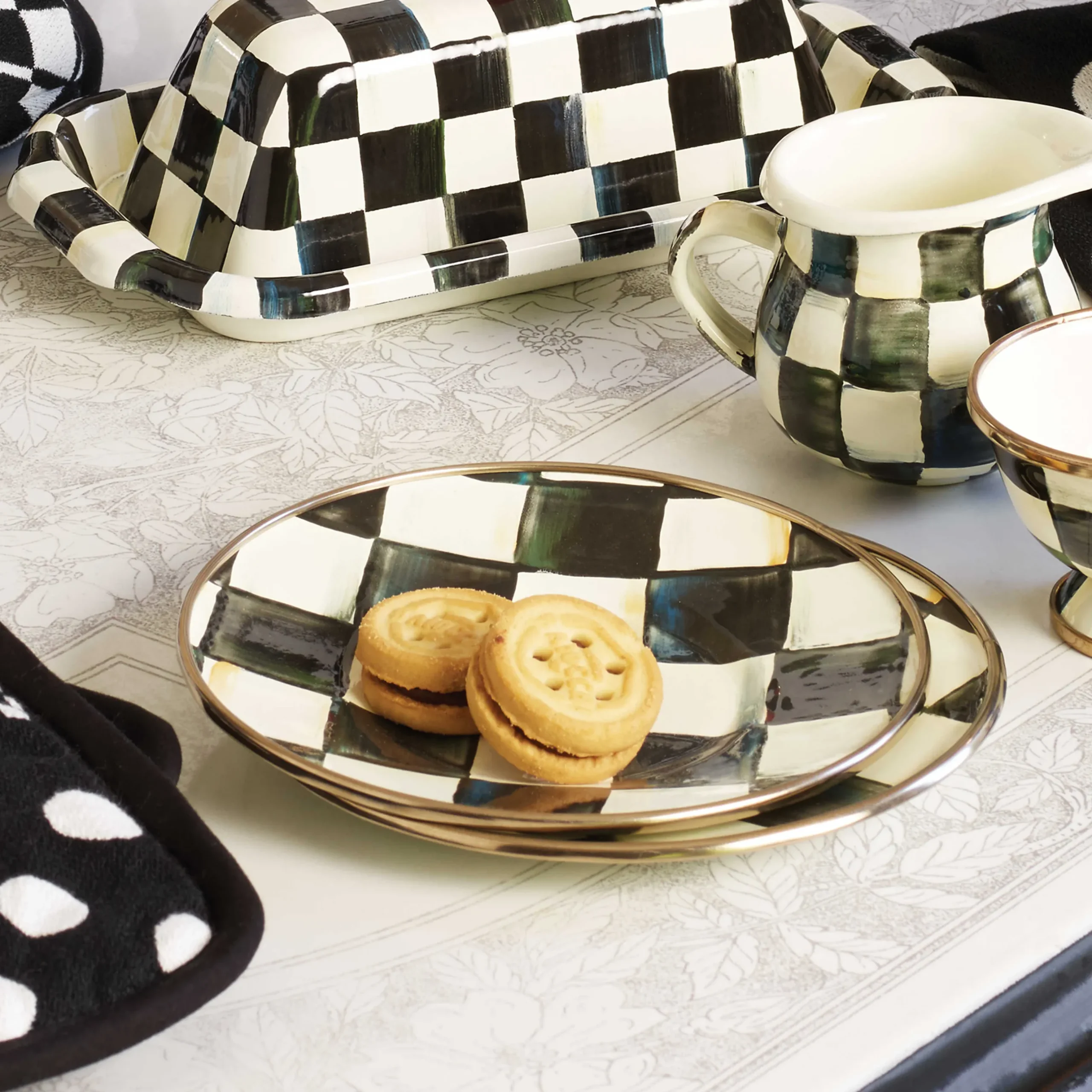 The Coffee Shop|Dinnerware & Flatware|MacKenzie-Childs Courtly Check Saucer