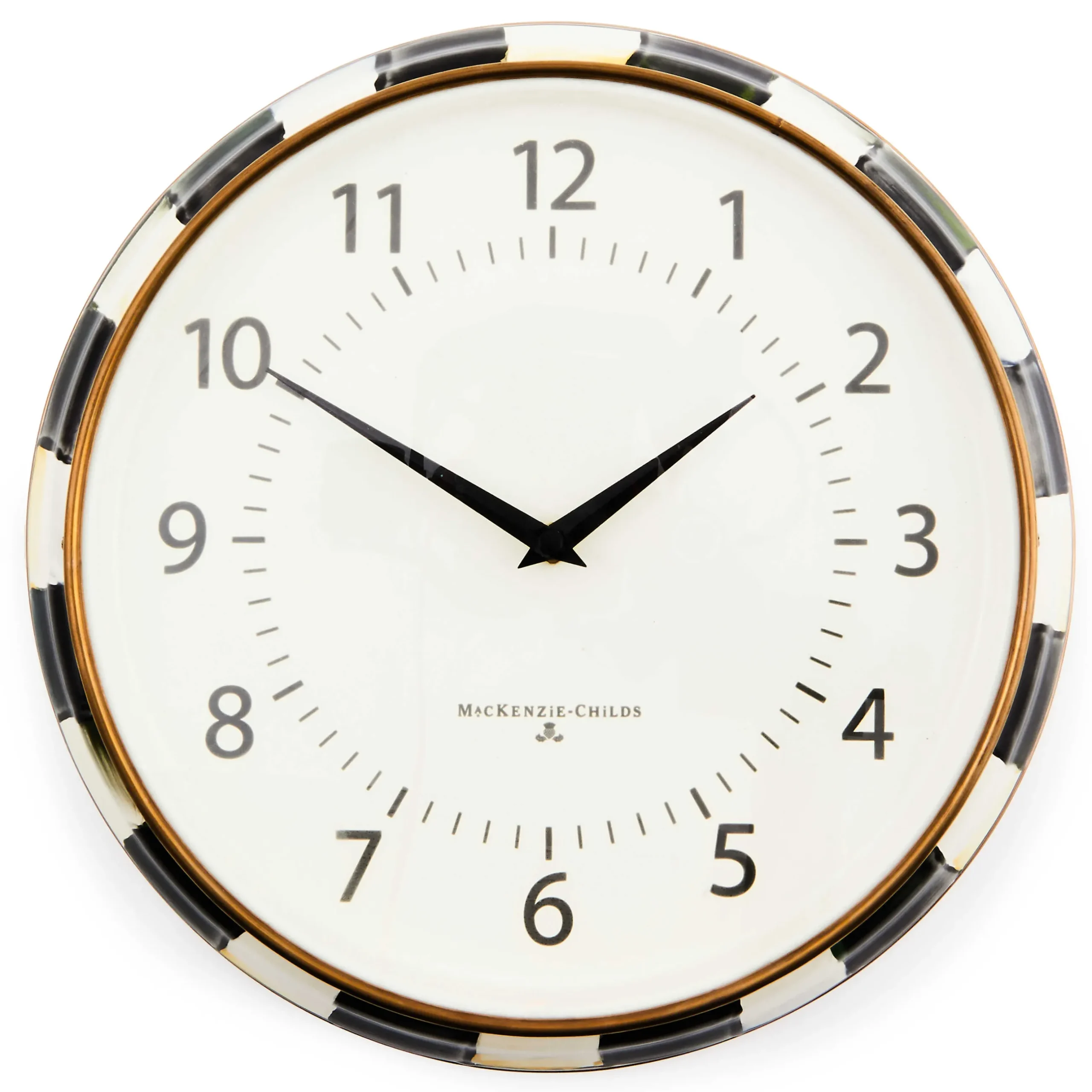 Room Accents|MacKenzie-Childs Courtly Check School Wall Clock