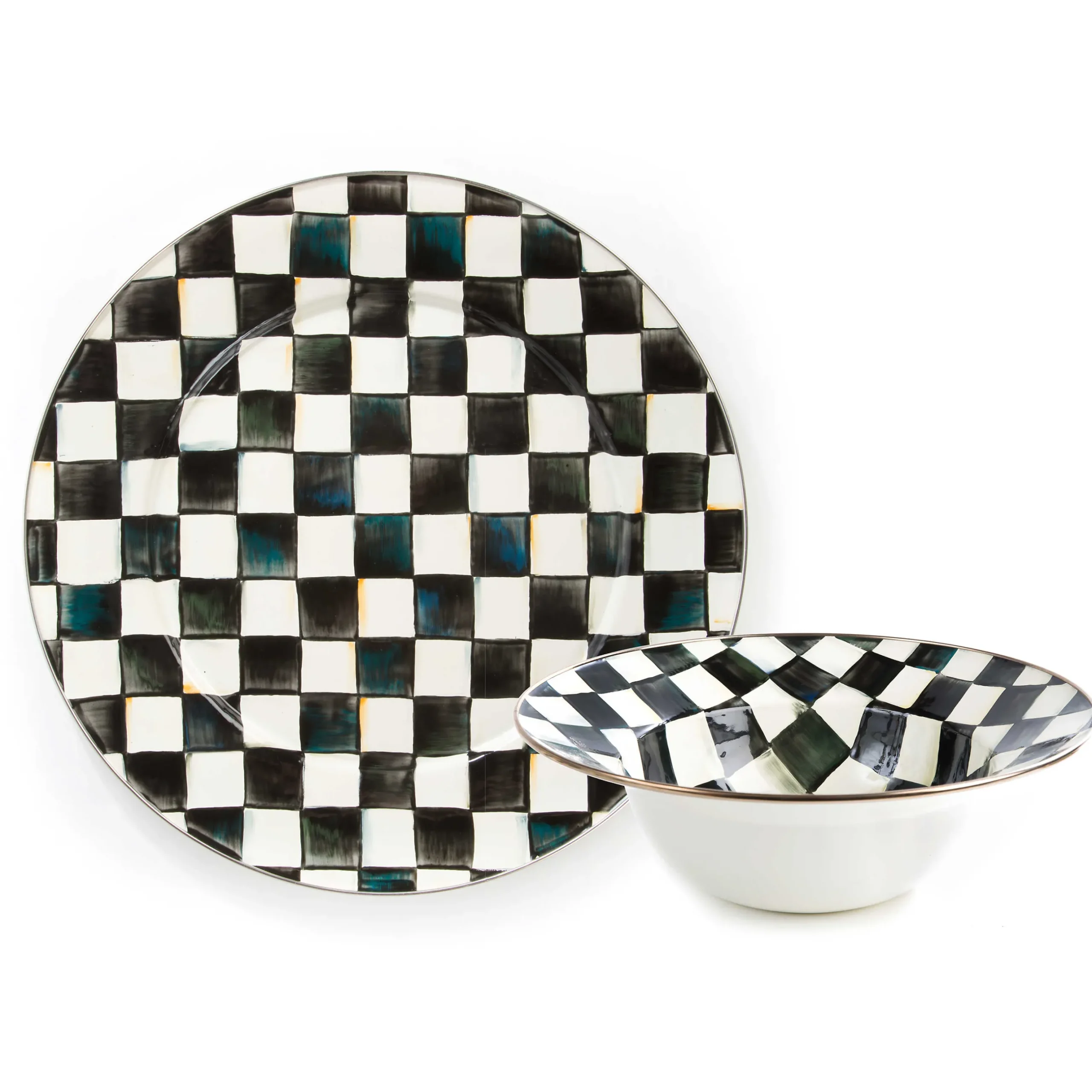 Kitchen & Dining Sets|Serveware|MacKenzie-Childs Courtly Check Serving Platter Bowl Set