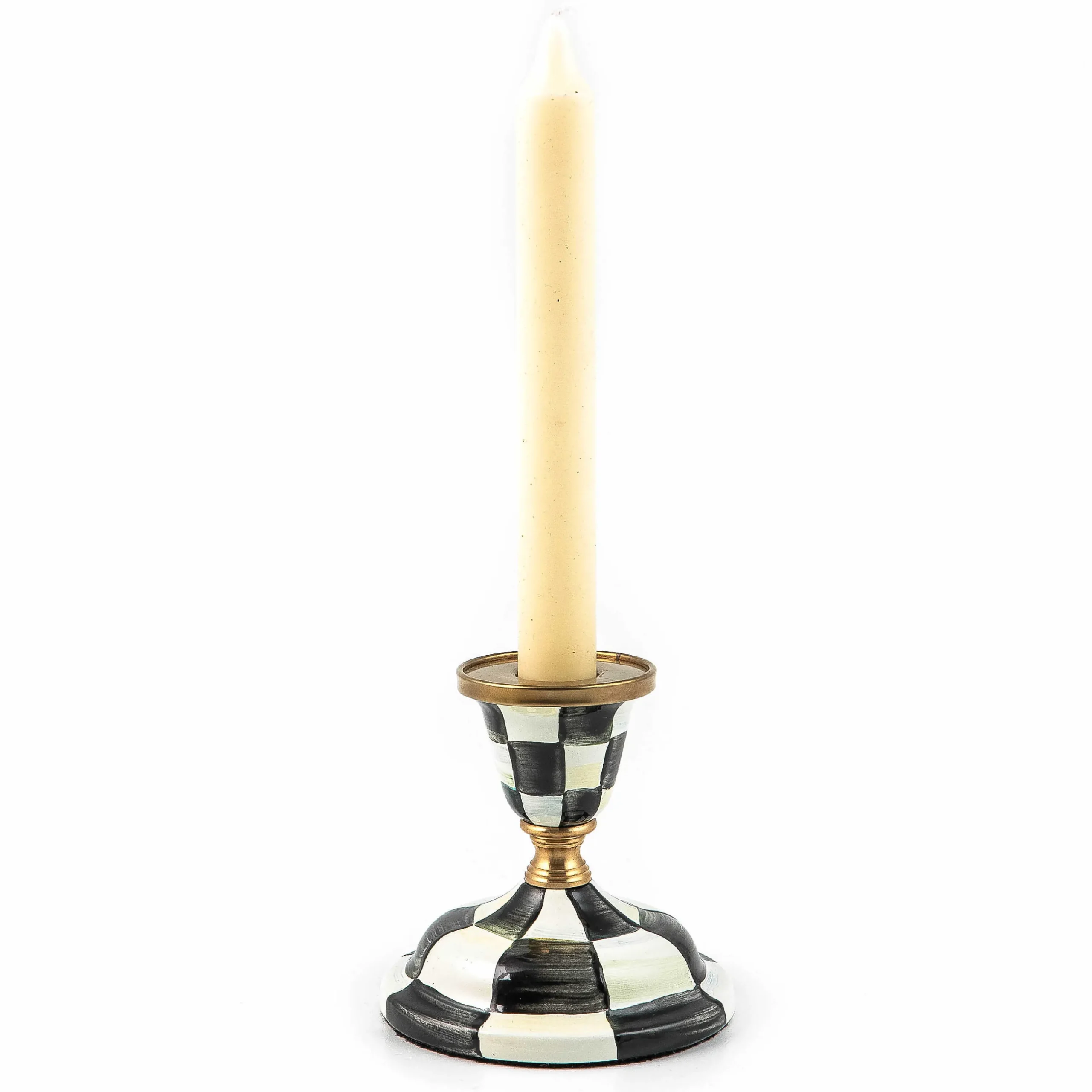 Candles & Fragrances|MacKenzie-Childs Courtly Check Short Candlestick