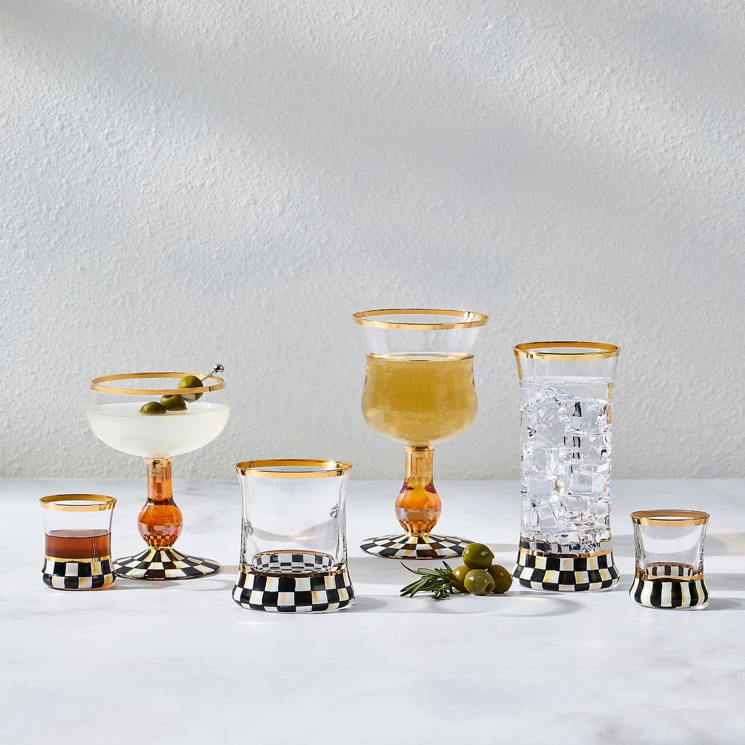 Drinkware|Bar Entertaining|MacKenzie-Childs Courtly Check Shot Glass