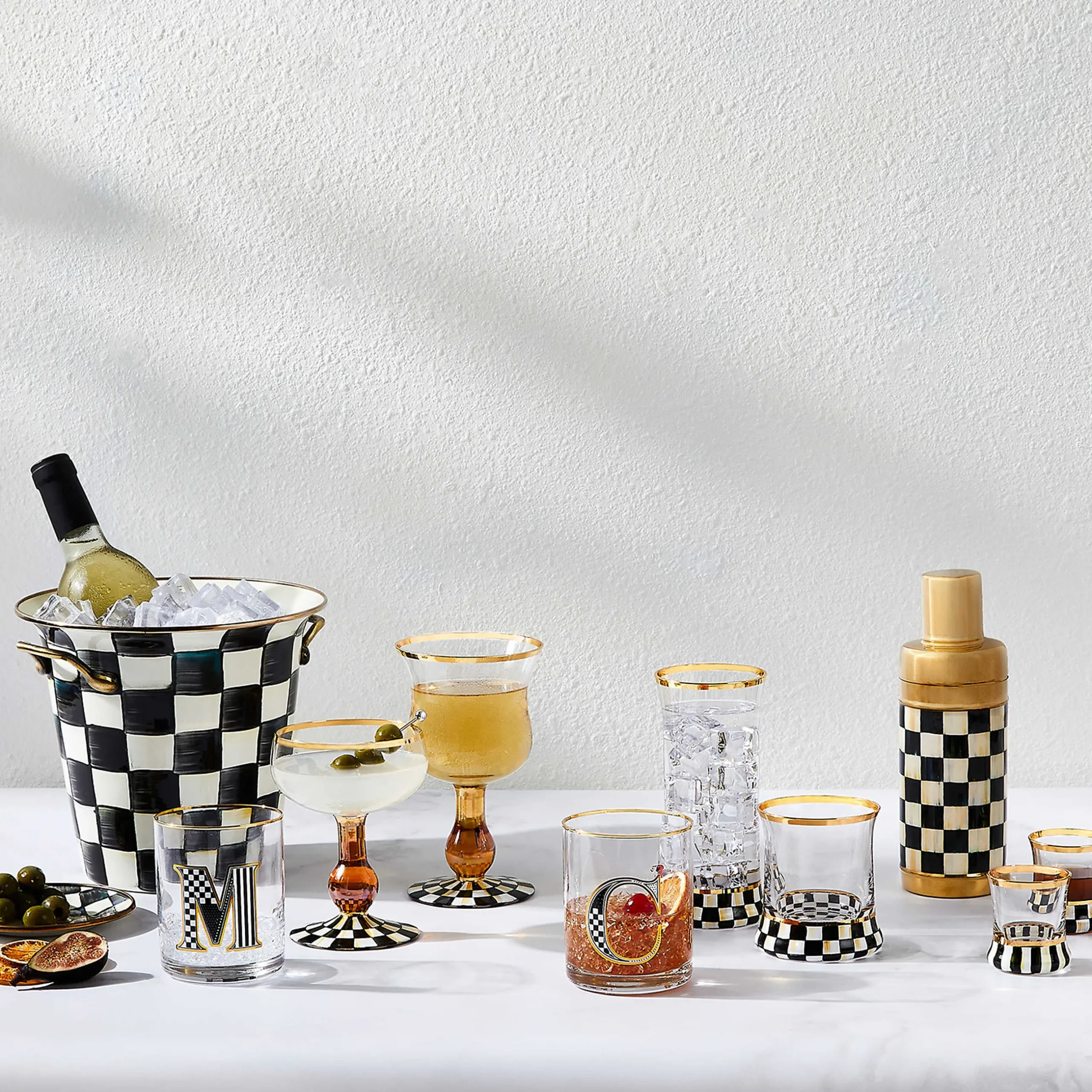 Drinkware|Bar Entertaining|MacKenzie-Childs Courtly Check Shot Glass