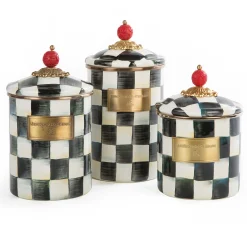 Room Accents|Kitchen Storage & Organization|MacKenzie-Childs Courtly Check Small Canister