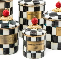 Room Accents|Kitchen Storage & Organization|MacKenzie-Childs Courtly Check Small Canister