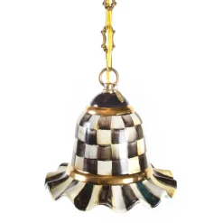 Lighting|MacKenzie-Childs Courtly Check Small Ceramic Pendant Lamp