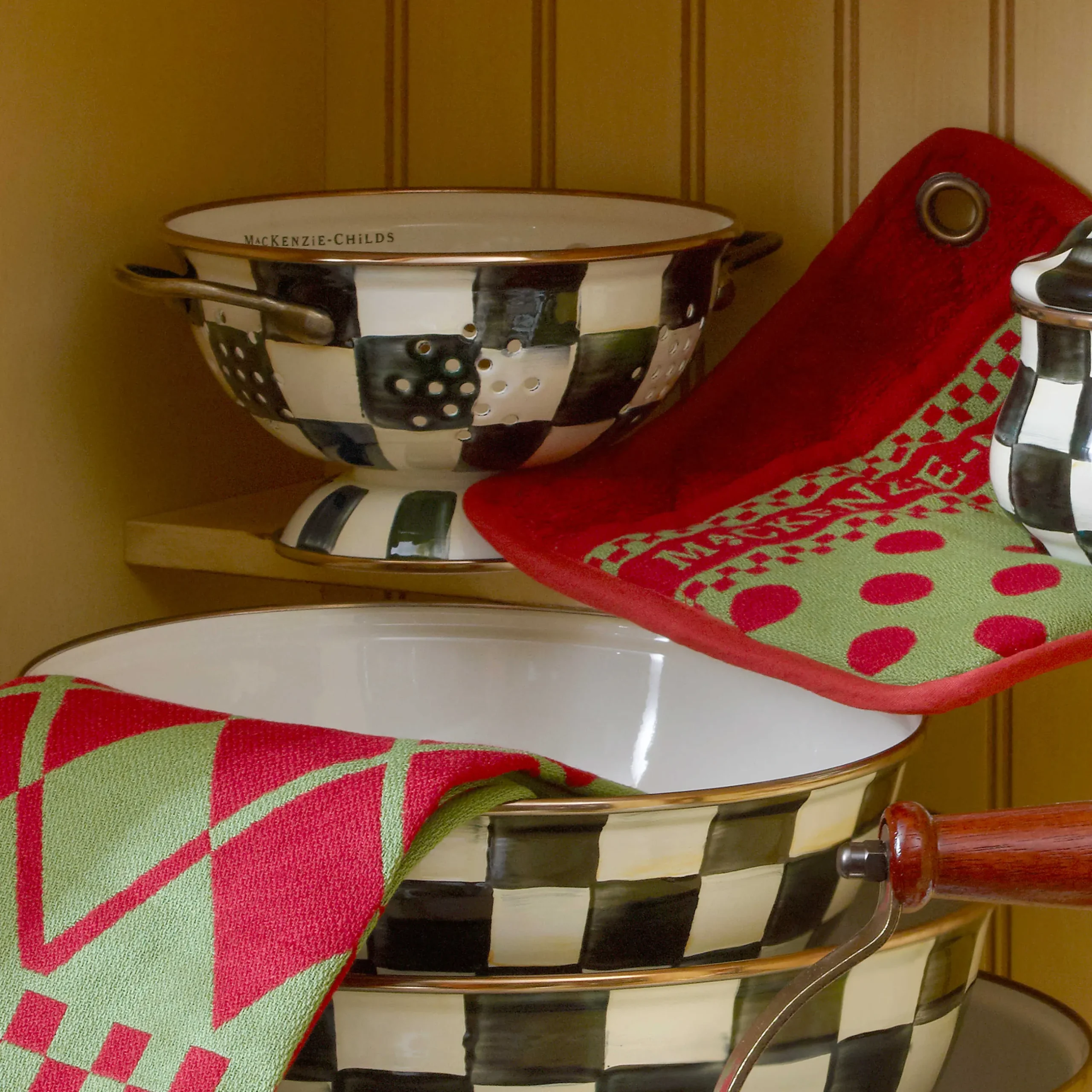 Kitchen Utensils & Tools|MacKenzie-Childs Courtly Check Small Colander