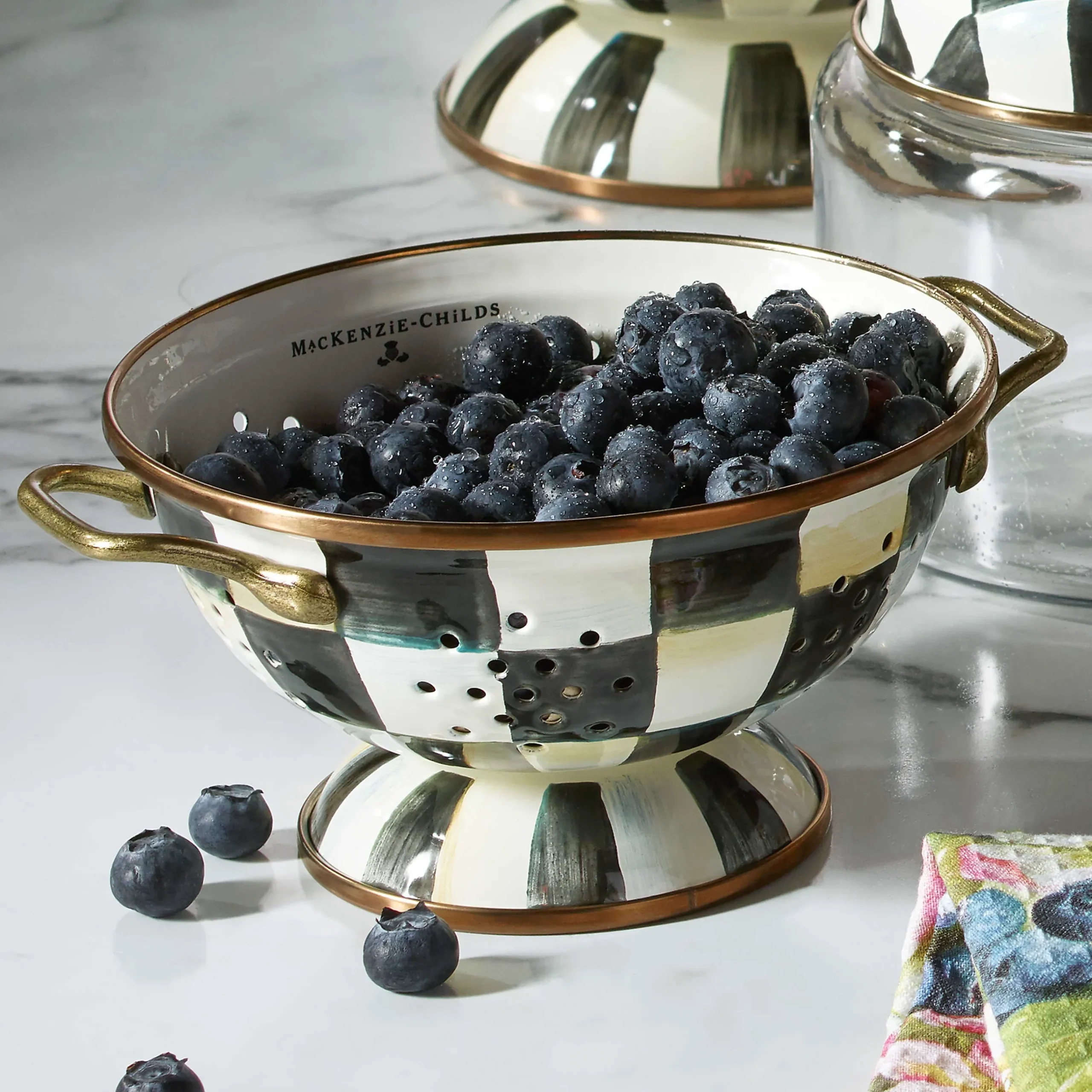 Kitchen Utensils & Tools|MacKenzie-Childs Courtly Check Small Colander