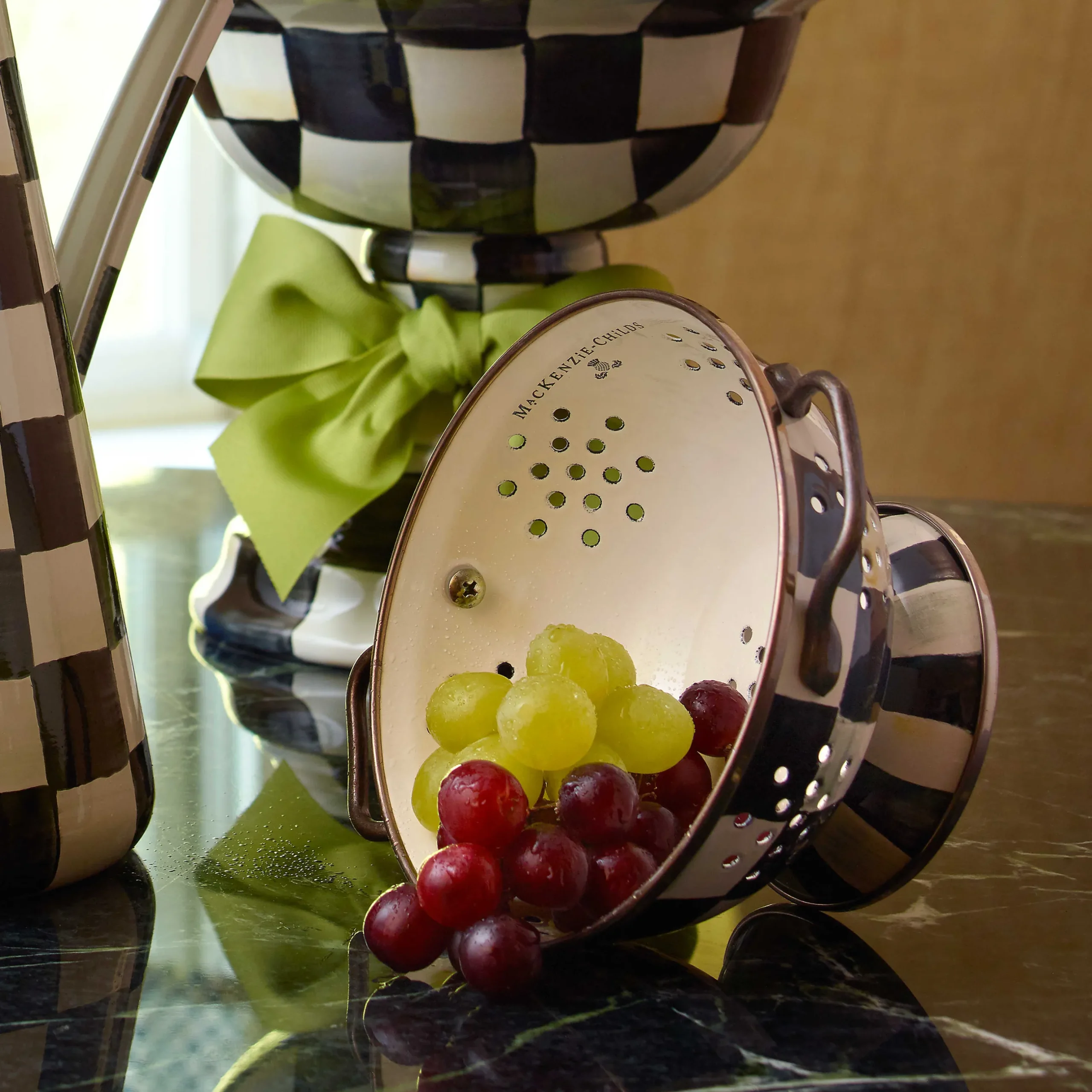 Kitchen Utensils & Tools|MacKenzie-Childs Courtly Check Small Colander