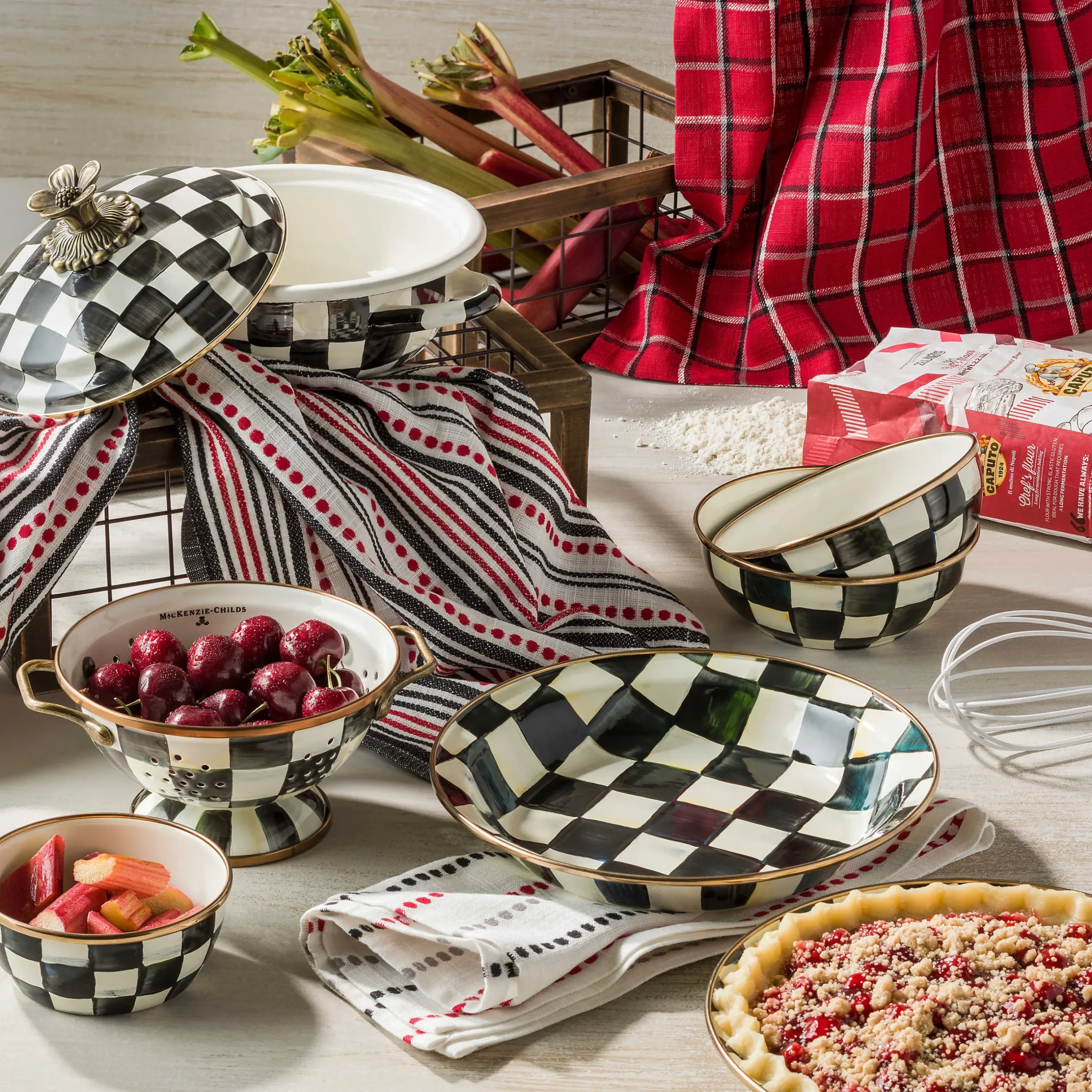 Kitchen Utensils & Tools|MacKenzie-Childs Courtly Check Small Colander
