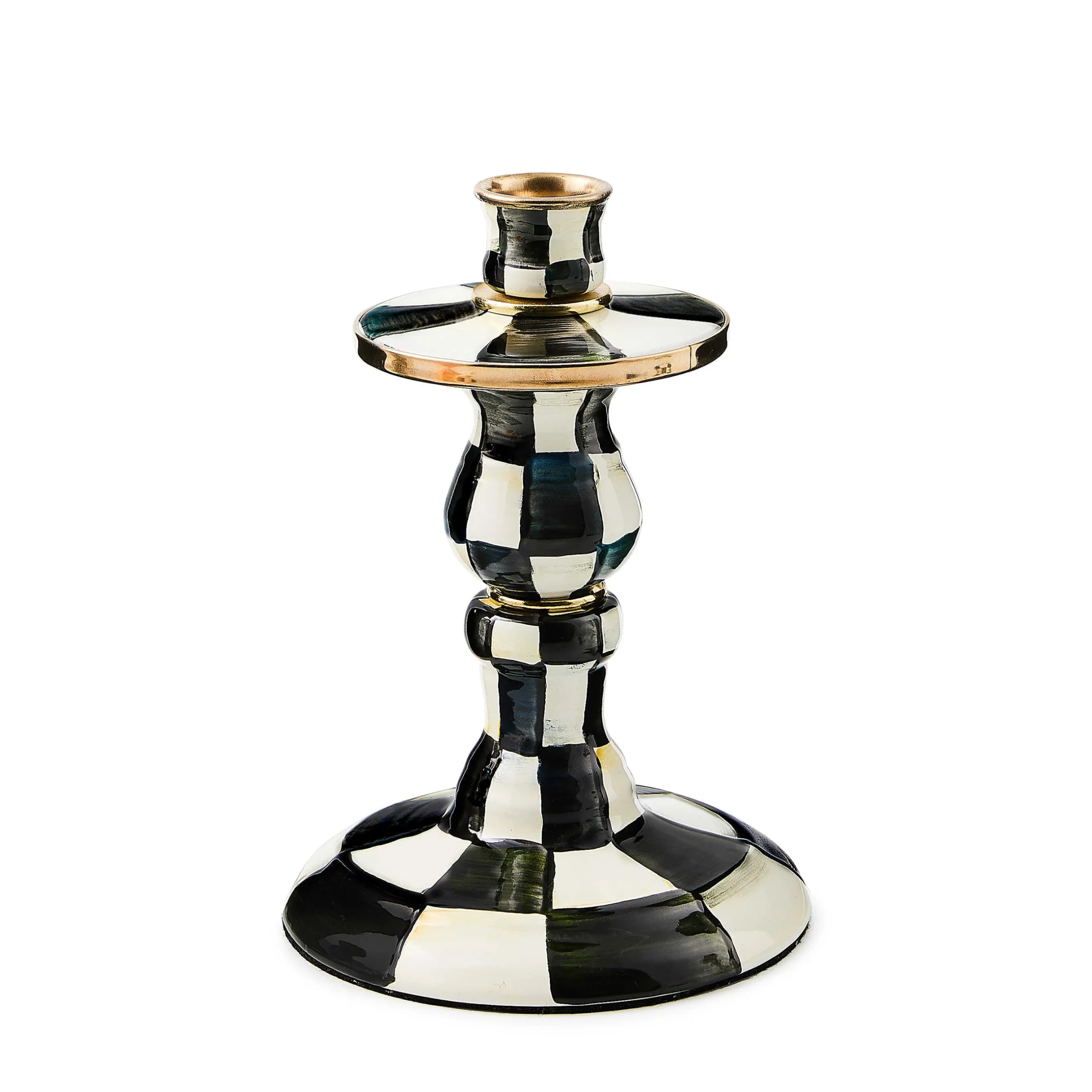 Candles & Fragrances|Table Accessories|MacKenzie-Childs Courtly Check Small Enamel Candlestick