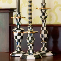Candles & Fragrances|Table Accessories|MacKenzie-Childs Courtly Check Small Enamel Candlestick