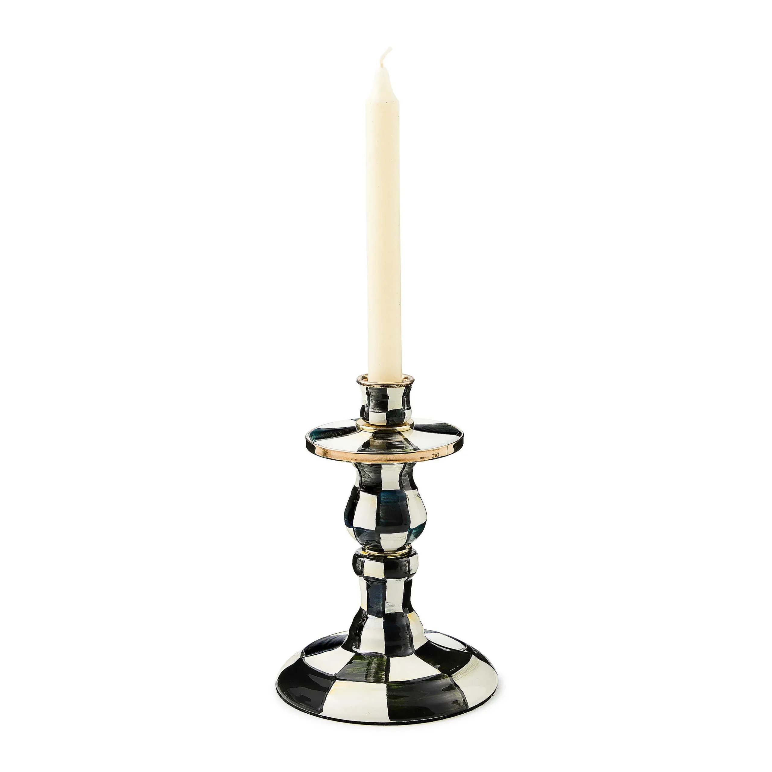 Candles & Fragrances|Table Accessories|MacKenzie-Childs Courtly Check Small Enamel Candlestick