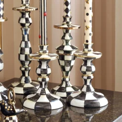 Candles & Fragrances|Table Accessories|MacKenzie-Childs Courtly Check Small Enamel Candlestick