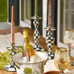 Candles & Fragrances|Table Accessories|MacKenzie-Childs Courtly Check Small Enamel Candlestick