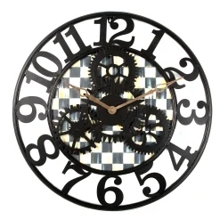 Room Accents|MacKenzie-Childs Courtly Check Small Farmhouse Wall Clock