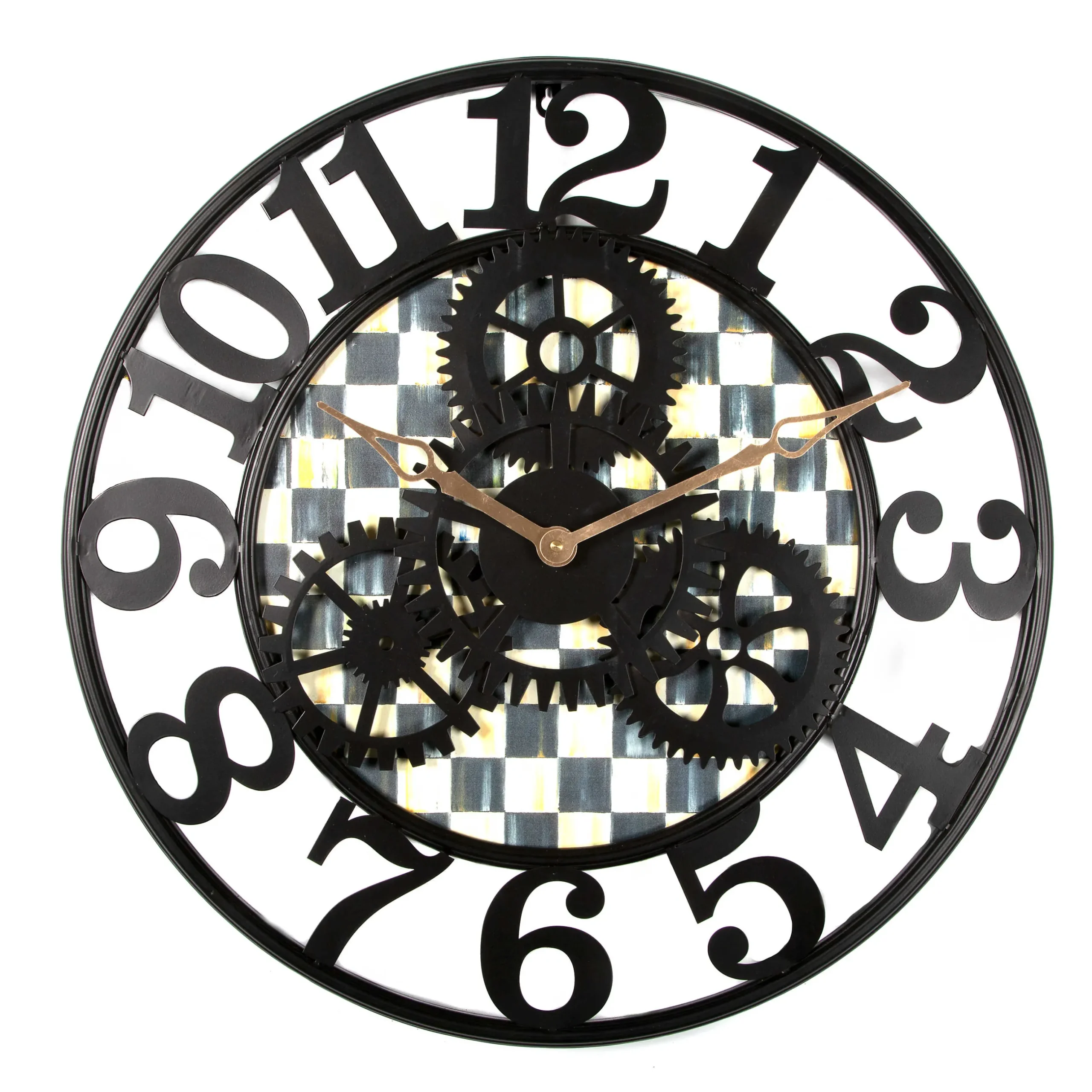 Room Accents|MacKenzie-Childs Courtly Check Small Farmhouse Wall Clock