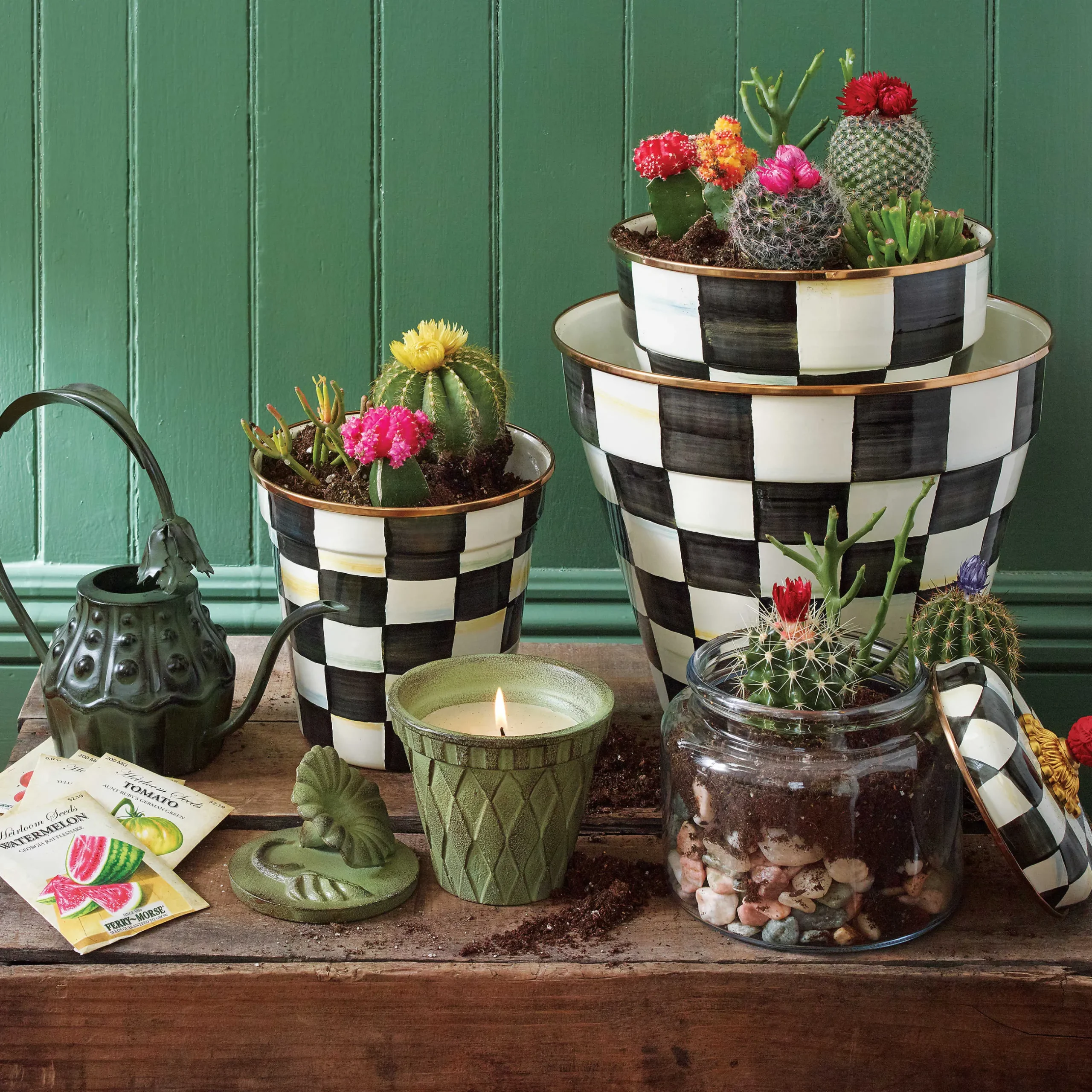 Room Accents|MacKenzie-Childs Courtly Check Small Kitchen Canister