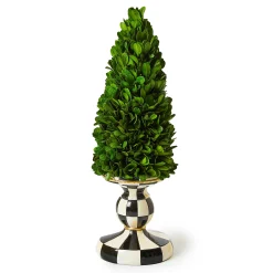 Greenery & Florals|MacKenzie-Childs Courtly Check Small Pedestal Boxwood Tree