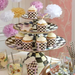 Fall Entertaining|Serveware|MacKenzie-Childs Courtly Check Small Pedestal Platter