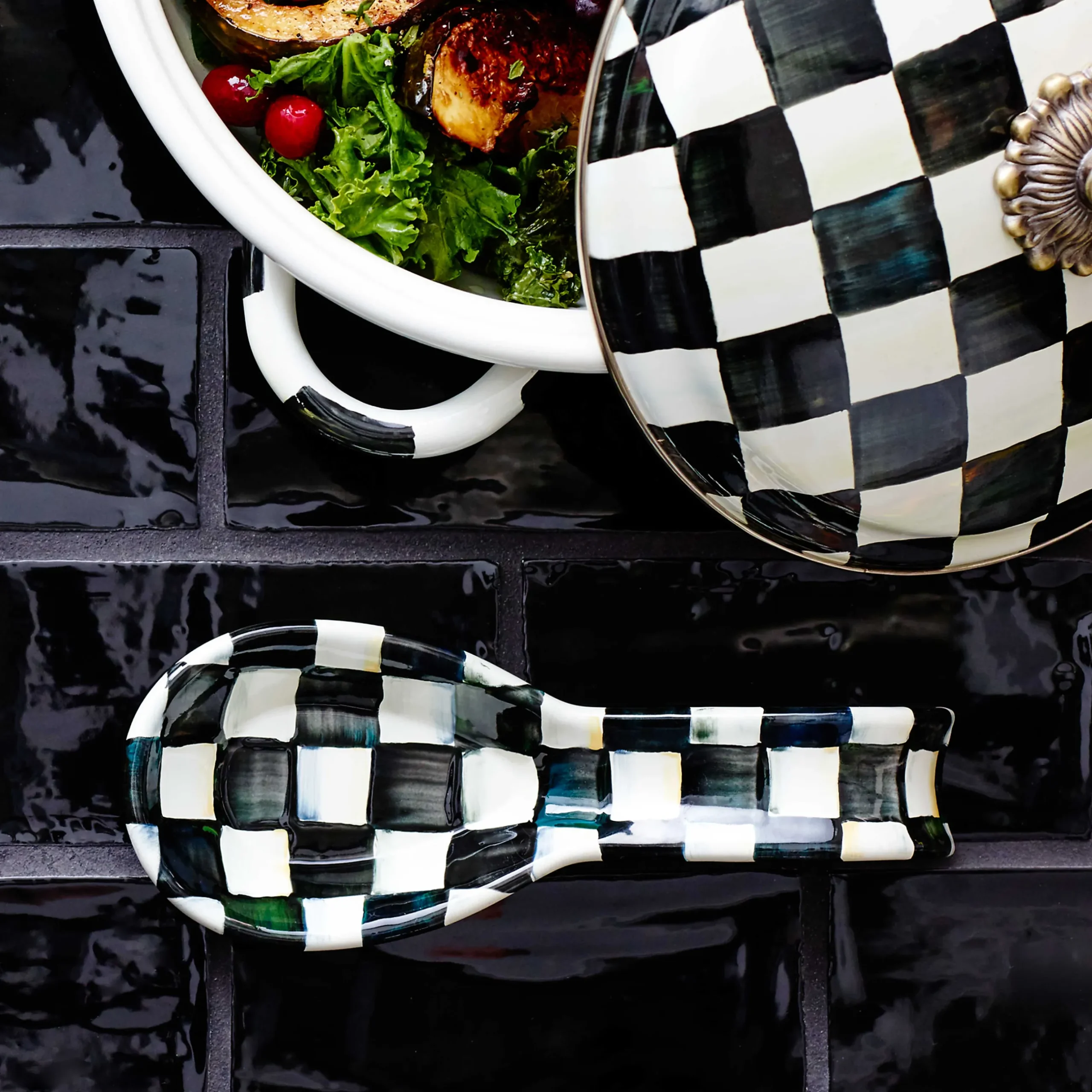 Fall Entertaining|Kitchen Utensils & Tools|MacKenzie-Childs Courtly Check Spoon Rest