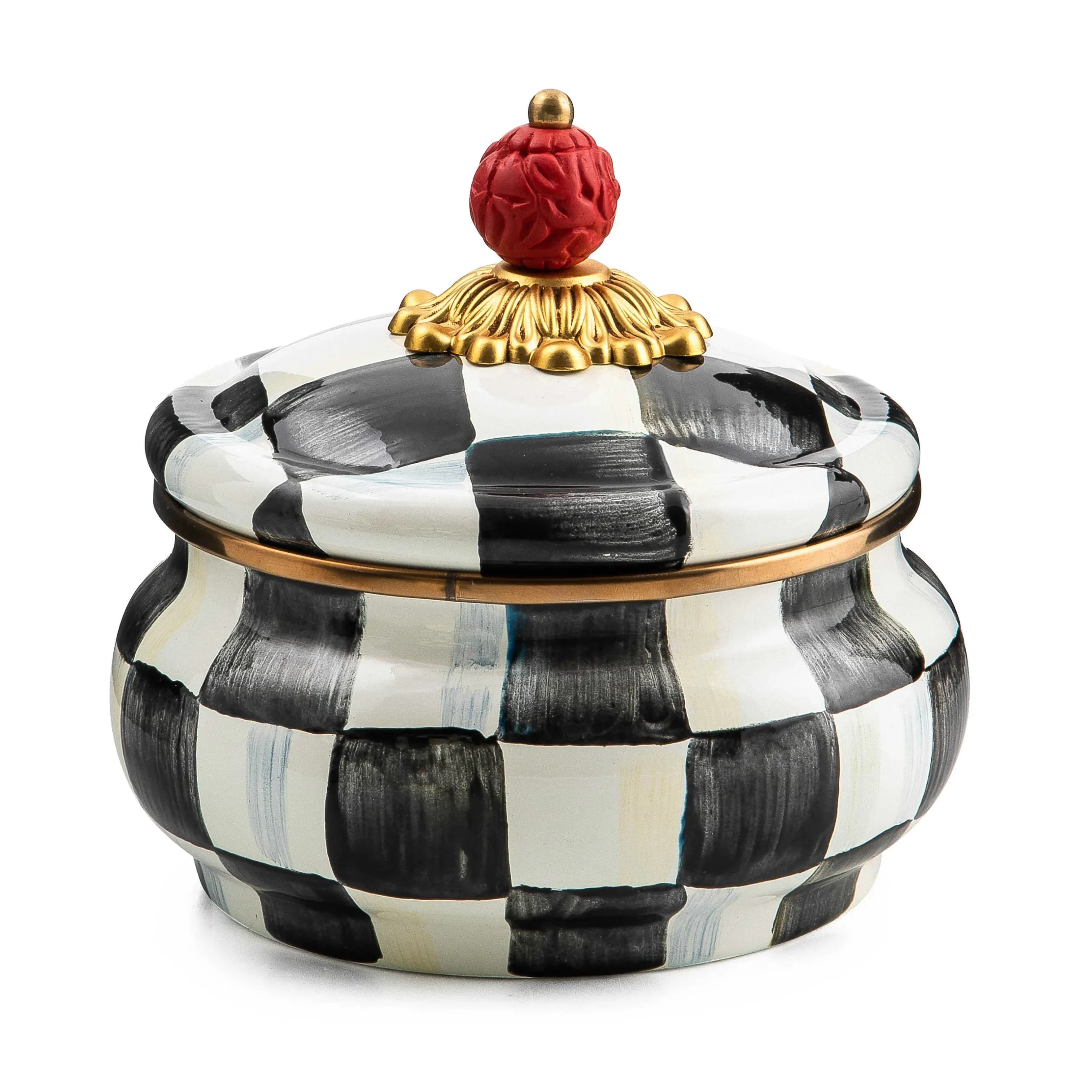 Bath & Bath Accessories|Room Accents|MacKenzie-Childs Courtly Check Squashed Pot