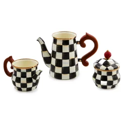 The Coffee Shop|Serveware|MacKenzie-Childs Courtly Check Stackable Coffee Set